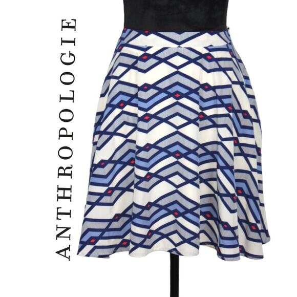 Anthropologie Francesca's Birdhouse Geometric Print Skit Size Medium - Picture 1 of 12